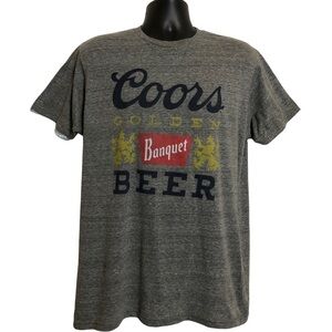 Coors Banquet Beer Men's Gray Tee Luv Short Sleeve Crew Neck T Shirt L